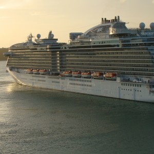 The Royal Princess spins around