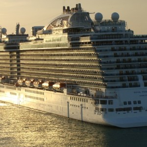 The Royal Princess spins around