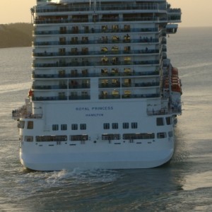 The Royal Princess heads out to sea