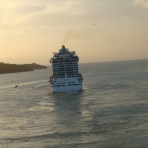 The Royal Princess heads out to sea