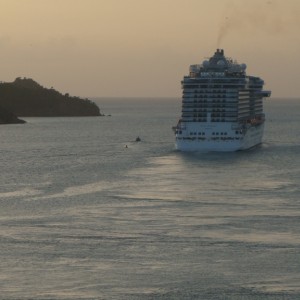 The Royal Princess heads out to sea