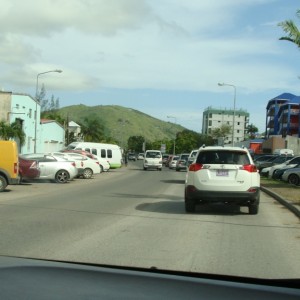 Crossing the island in a cab