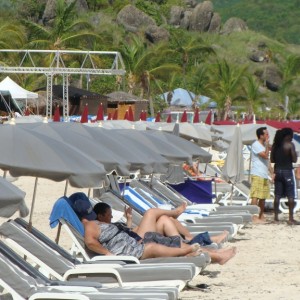 Looking down the beach