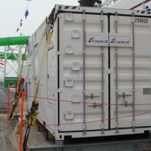 Container for back up generators