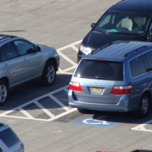 Our van in the parking lot