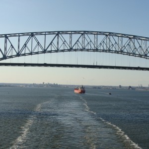 Leaving the Key Bridge behind