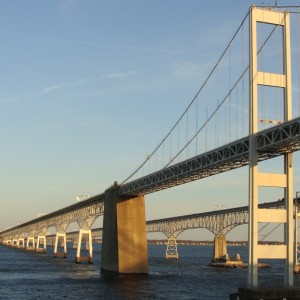 Sailing under the Chesapeake Bay Bridge