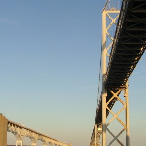 Sailing under the Chesapeake Bay Bridge