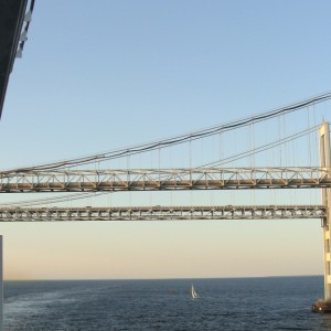 Sailing under the Chesapeake Bay Bridge