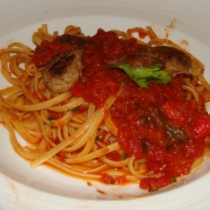 Linguini with Sausage & Peppers