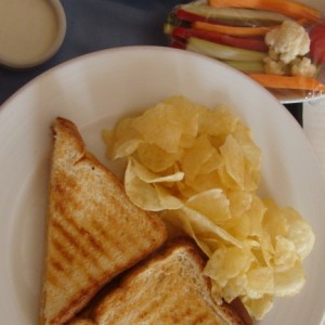Room Service grilled cheese and veggie platter
