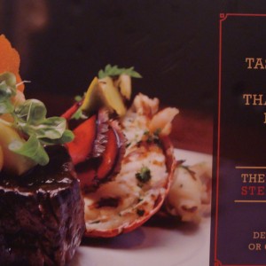 Pinnacle Steakhouse - menu table