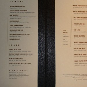 Pinnacle Steakhouse - menus