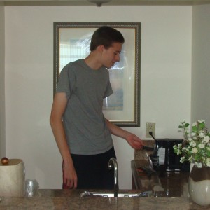 Ryan in the kitchen area