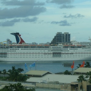 Carnival Ecstasy heads out to sea