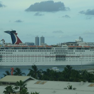 Carnival Ecstasy heads out to sea