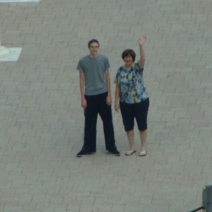 Patti & Ryan accross the street at Bayside