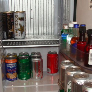 Fully stocked mini fridge