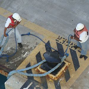 Dockworkers secure our lines