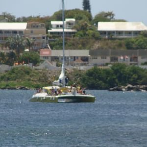 Patti catches us sailing into Basseterre