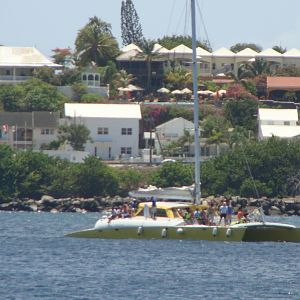 Patti catches us sailing into Basseterre