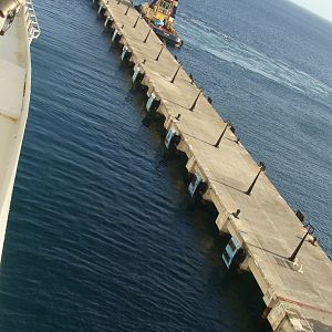 The Breeze pushes away from the pier