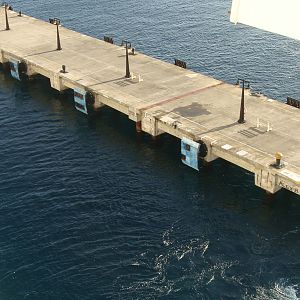 The Breeze pushes away from the pier