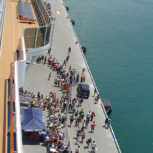 Passengers reboarding the ship