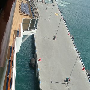 The Breeze pushes away from the pier