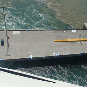 The Breeze pushes away from the pier