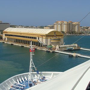 Backing out into the harbor