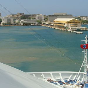 Backing out into the harbor