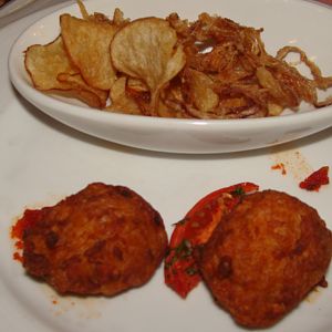 Spicy alligator fritters