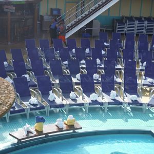 Towel creatures by the Beach Pool