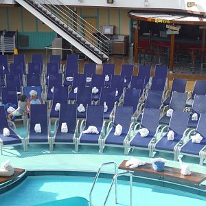 Towel creatures by the Beach Pool