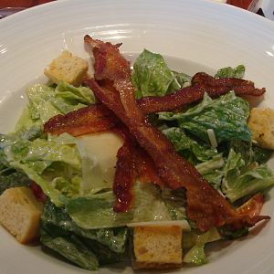 Caesar salad & jerked bacon