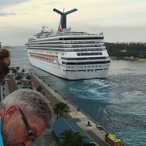 Carnival Victory sails away