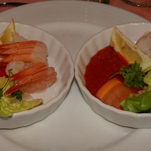 Two orders shrimp cocktail