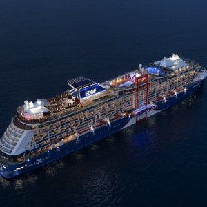 Celebrity Edge Exterior at Night