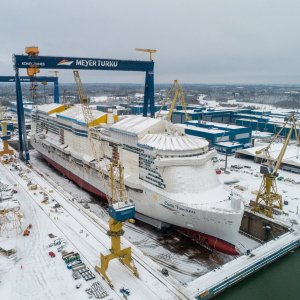 Costa Toscana Float-Out Ceremony (Aerial Shot)