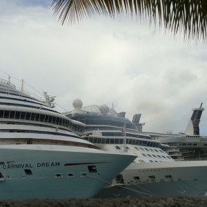 Carnival Dream, Celebrity Solstice, & Oasis of the Seas in St.Maarten