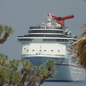 Carnival Miracle anchored offshore