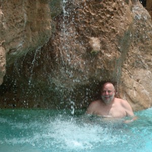 Under the waterfall