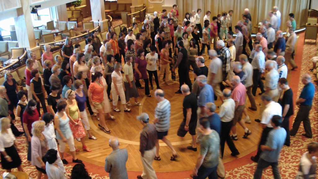 a rather crowded dance class