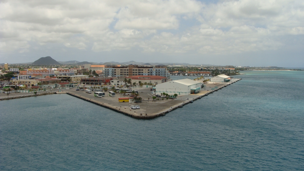 Approaching Oranjestad, Aruba