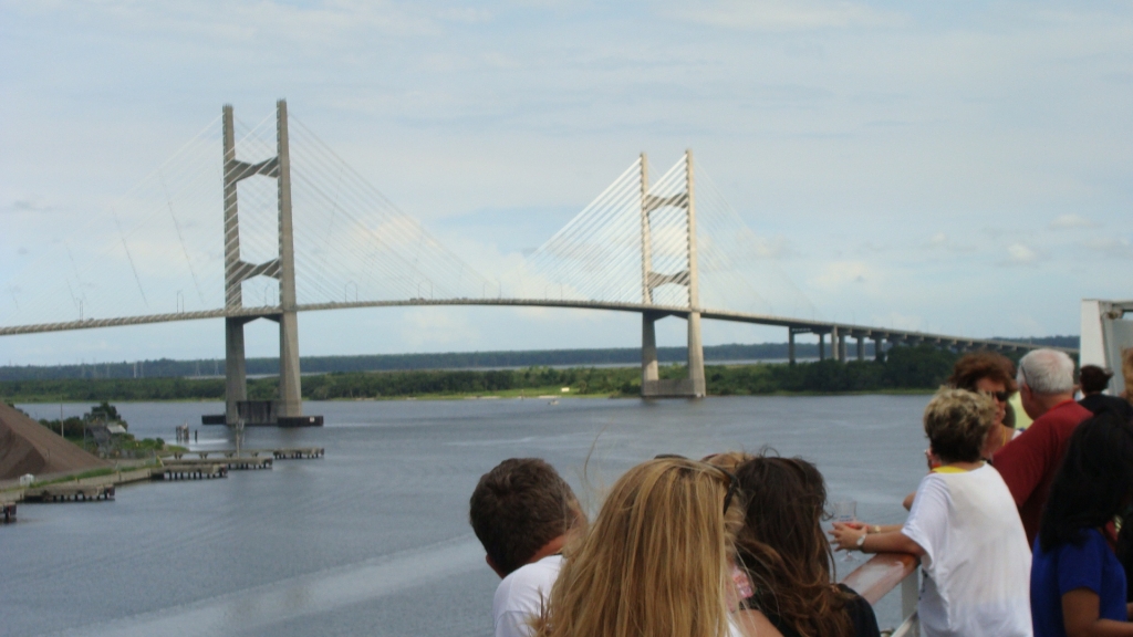 Approaching the Dames Point bridge