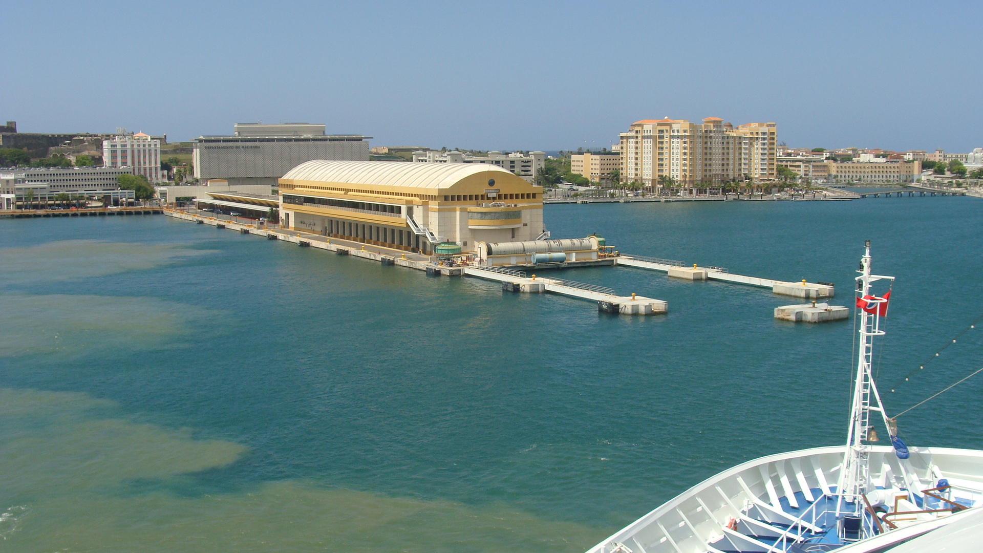 Backing out into the harbor