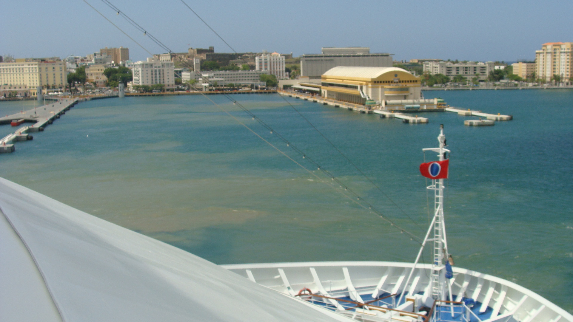 Backing out into the harbor