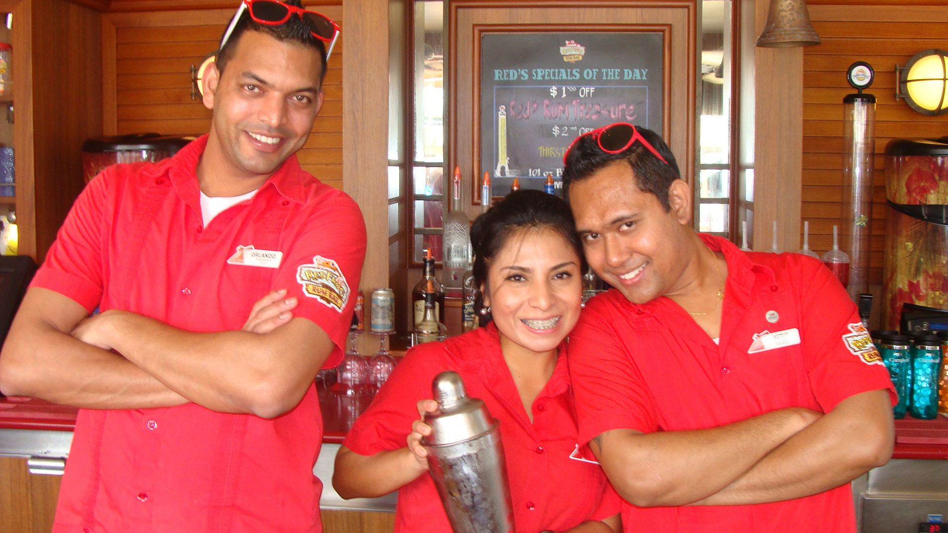 Bartenders at the Red Frog Rum Bar