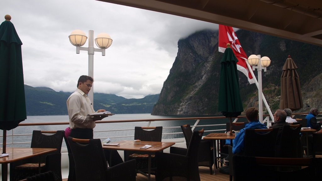 Breakfast on the veranda of Windows Cafe